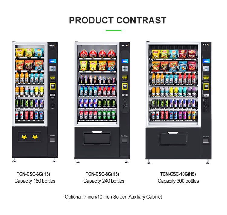 Capacity 180/240/300 bottles Optional:7-inch/10-inch Screen Auxiliary Cabinet