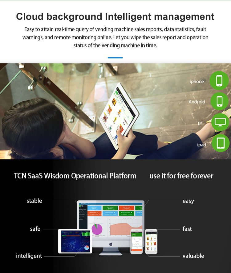 TCN-CFZ-1000 AI વિક્રેતાના રિમોટ મોનિટરિંગ માટે ક્લાઉડ-આધારિત બુદ્ધિશાળી મેનેજમેન્ટ પ્લેટફોર્મ