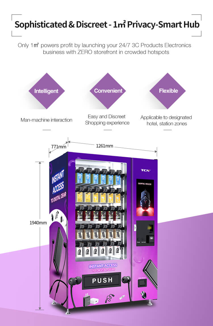 માત્ર 1 ચોરસ મીટરમાં ફેલાયેલું કોમ્પેક્ટ અને અત્યાધુનિક ઇલેક્ટ્રોનિક્સ ડિસ્પેન્સર, વધુ ટ્રાફિકવાળા વિસ્તારોમાં 24/7 કામગીરી માટે આદર્શ.