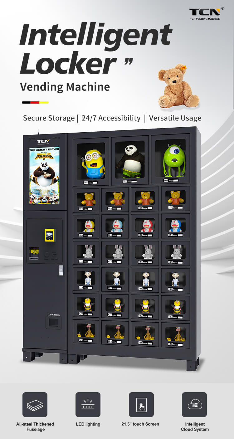 Máquina expendedora de casilleros inteligentes TCN modelo TCN-BLH-27S con almacenamiento seguro y accesibilidad 24/7