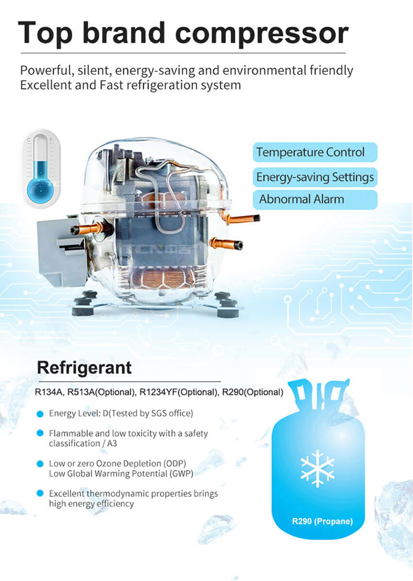 Sistema de refrigeración por compresor de calidad comercial dentro del casillero TCN, que garantiza un control de temperatura fiable y constante.