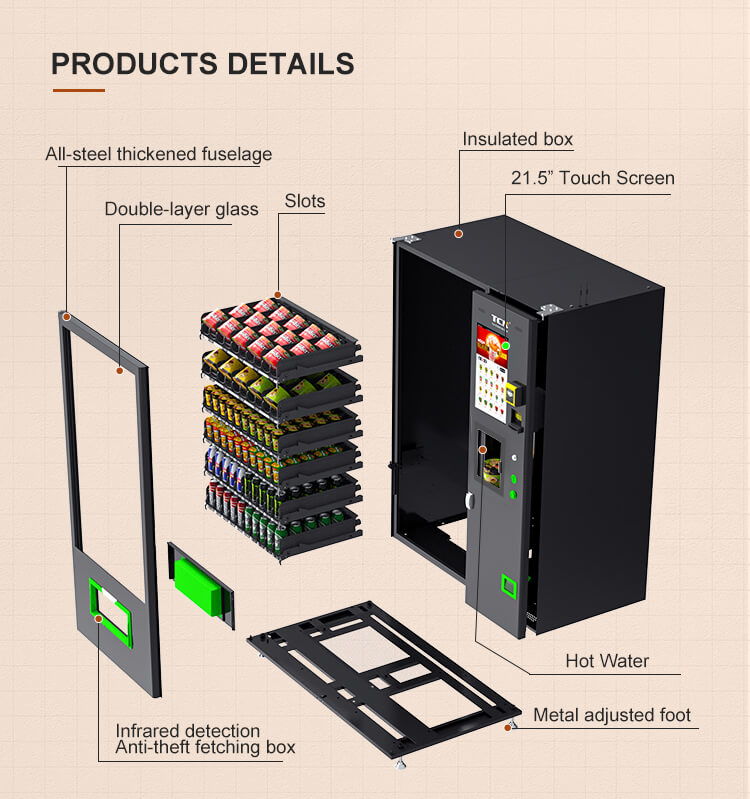Comparación entre los modelos de máquinas expendedoras de fideos instantáneos TCN TCN-CSC-10C y TCN-CSC-60GC4, ambos con capacidad para 300 botellas.
