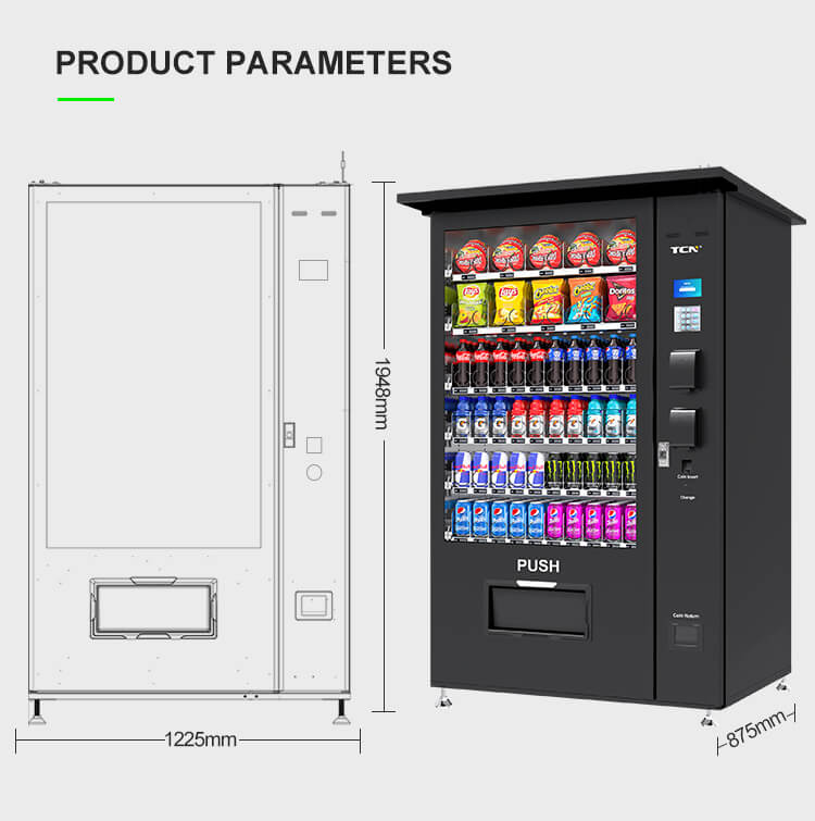 Dimensiones de máquinas expendedoras para exteriores diseñadas para ubicaciones urbanas de alto tráfico